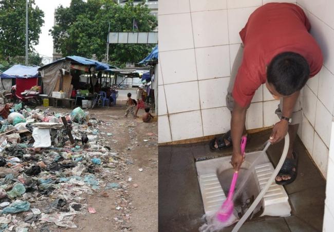 Two sides of sanitation: rubbish and cleanliness - Cambodia/India