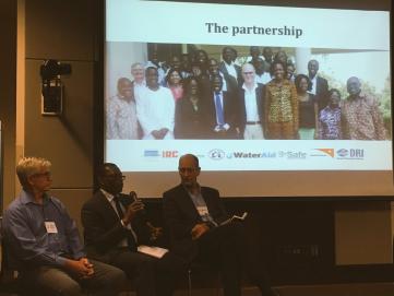 Discussing the partnership approach between government, NGOs and funders in Ghana (source: IRC)