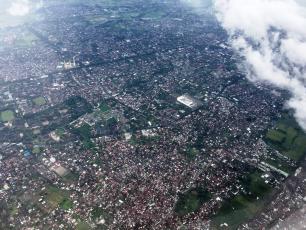 City of Matarm on Lombok from the air