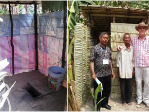 Simple direct pit latrine in Cambodia