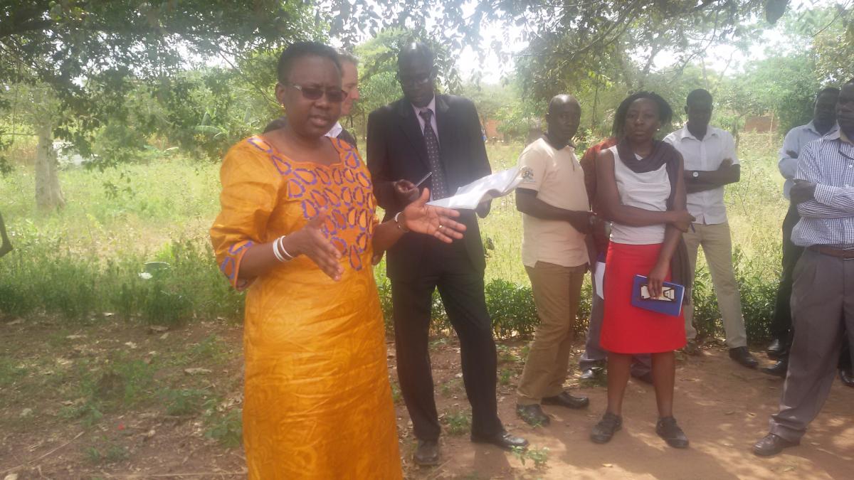 Minister of Health, Dr Jane Ruth Acheng addresses residents of Aton Village 
