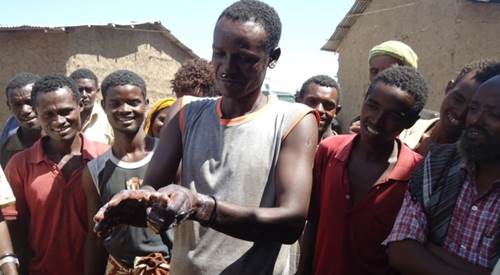 Hand washing demonstration in Ethiopia