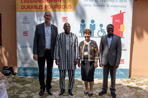 IRC CEO, Minister of Water and Sanitation, UNICEF country representative, Director IRC Burkina Faso 