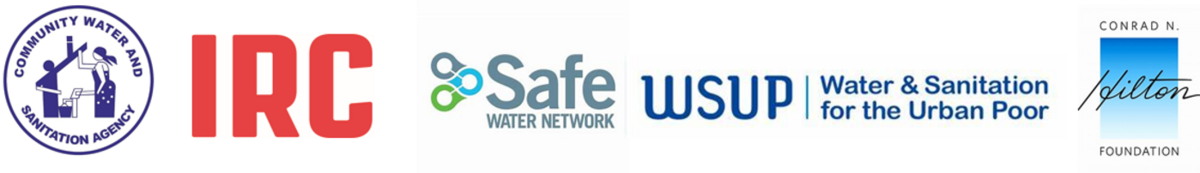 CWSA, IRC, Safe Water, WSUP and Hilton Joint logos