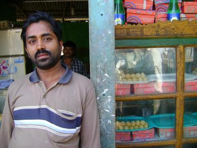Rintu Shaha, owner of a sweets shop in Sahapur Bazaar